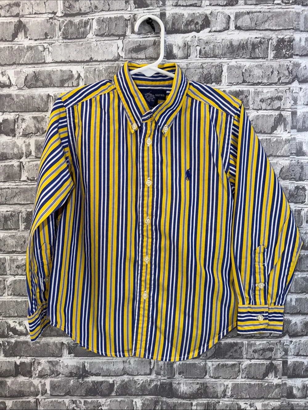 Ralph Lauren Yellow & Blue Striped Button-Down Shirt